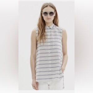 MADEWELL Sleeveless button down striped shirt sz Small